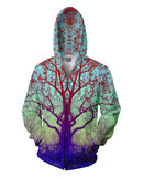 Red Star Trip Tree Zip-Up Hoodie